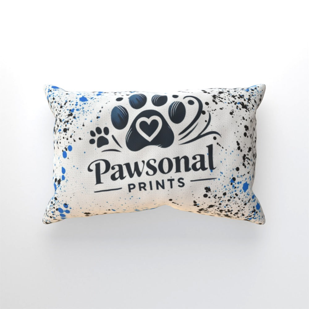 Close up of Personalised Pet Photo large long Cushion mock up with custom logo