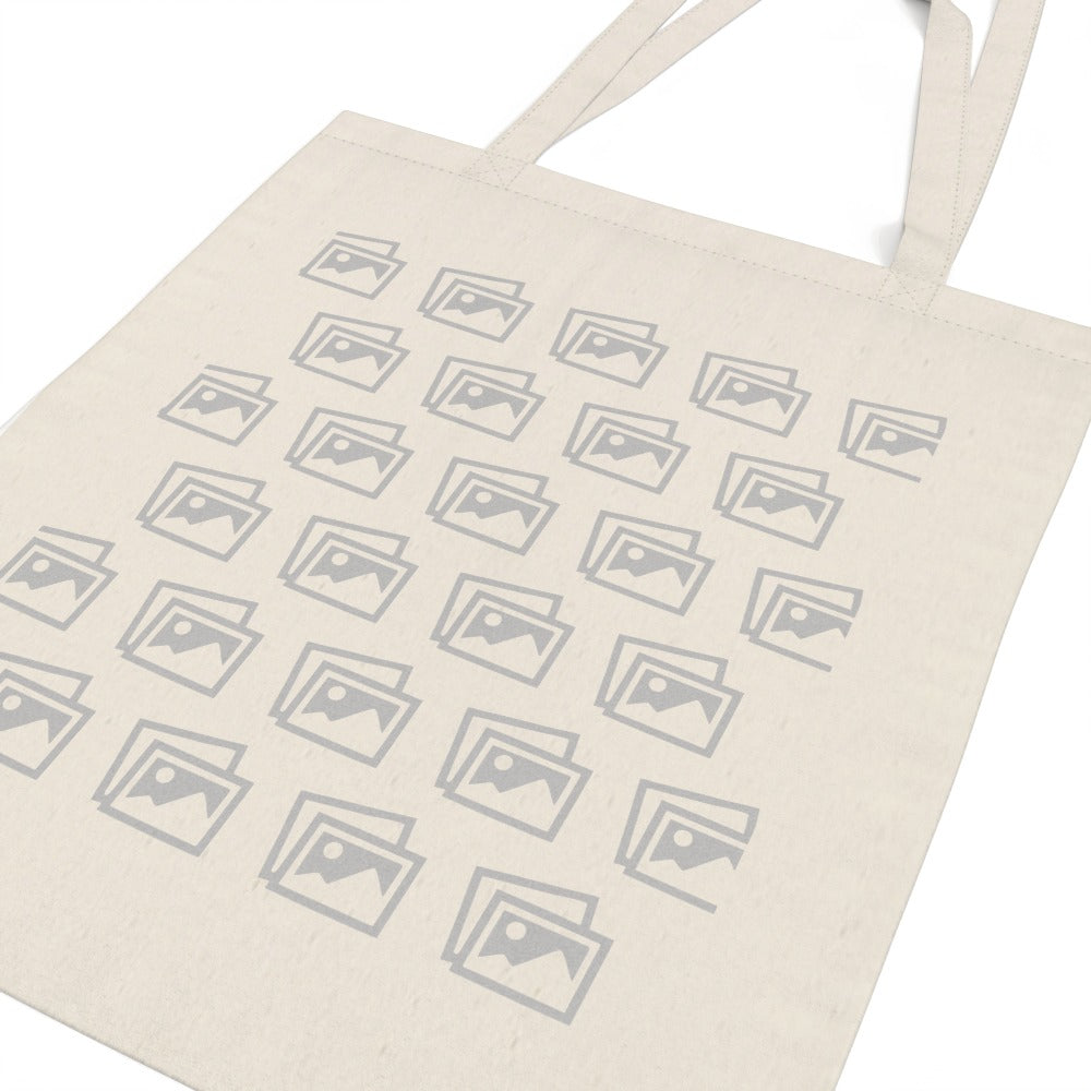 personalised linen tote bag with photo template close up